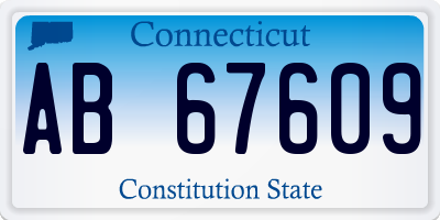 CT license plate AB67609