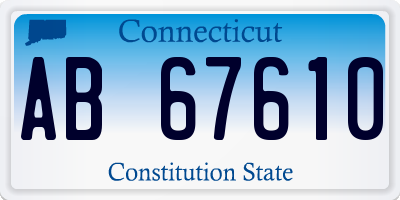 CT license plate AB67610