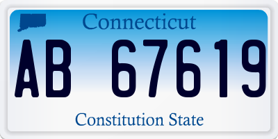 CT license plate AB67619