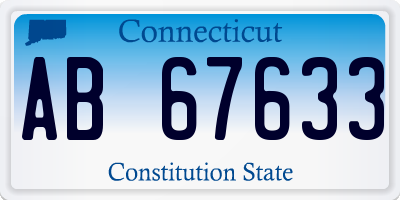 CT license plate AB67633