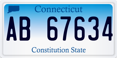 CT license plate AB67634