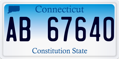 CT license plate AB67640