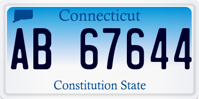 CT license plate AB67644