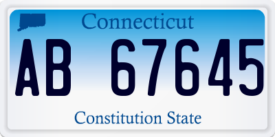 CT license plate AB67645