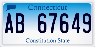 CT license plate AB67649