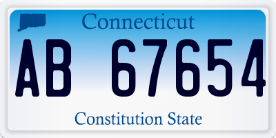 CT license plate AB67654