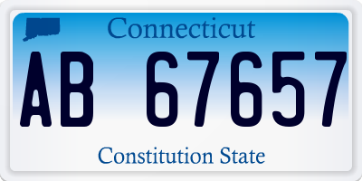 CT license plate AB67657