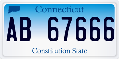 CT license plate AB67666