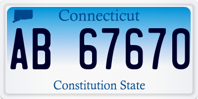 CT license plate AB67670