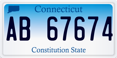CT license plate AB67674
