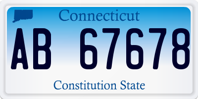 CT license plate AB67678