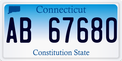 CT license plate AB67680