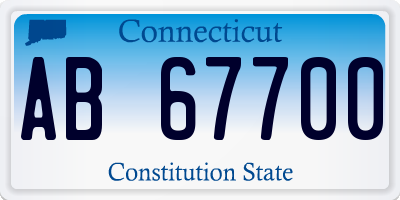 CT license plate AB67700