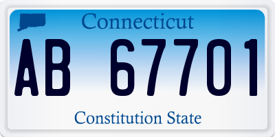 CT license plate AB67701