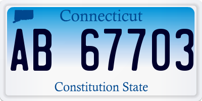 CT license plate AB67703