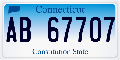 CT license plate AB67707