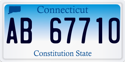 CT license plate AB67710