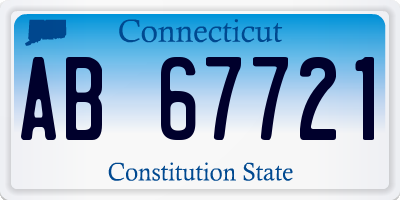 CT license plate AB67721