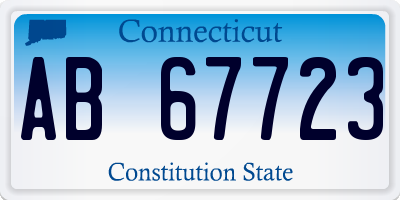 CT license plate AB67723