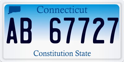 CT license plate AB67727