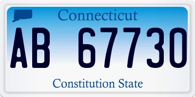 CT license plate AB67730