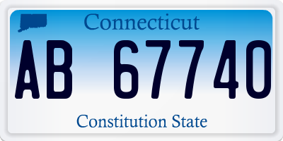 CT license plate AB67740