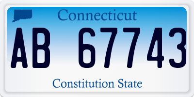 CT license plate AB67743