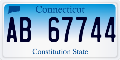 CT license plate AB67744