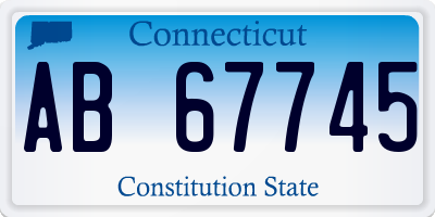 CT license plate AB67745