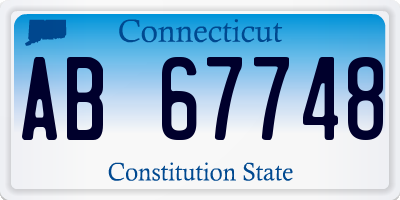 CT license plate AB67748