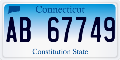 CT license plate AB67749