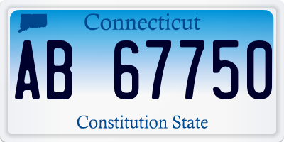 CT license plate AB67750