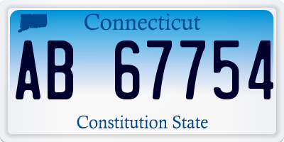 CT license plate AB67754