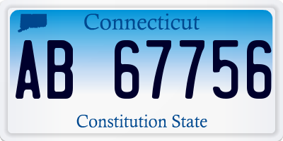 CT license plate AB67756