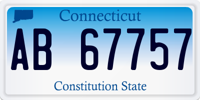 CT license plate AB67757