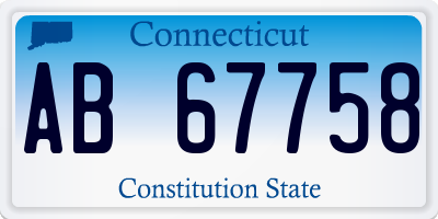 CT license plate AB67758