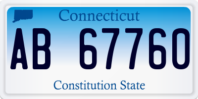 CT license plate AB67760