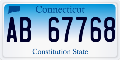 CT license plate AB67768