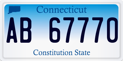 CT license plate AB67770