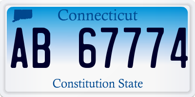 CT license plate AB67774