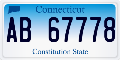 CT license plate AB67778