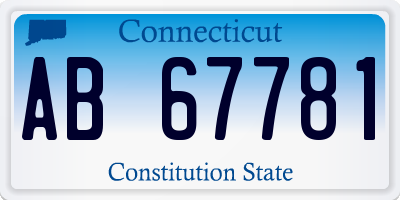 CT license plate AB67781