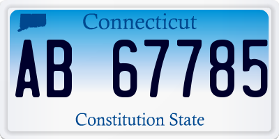 CT license plate AB67785