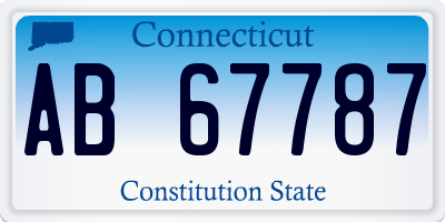 CT license plate AB67787