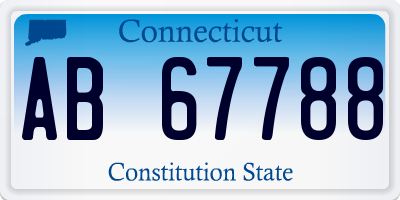 CT license plate AB67788