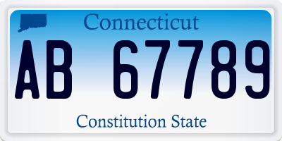 CT license plate AB67789