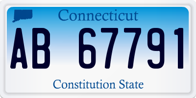 CT license plate AB67791