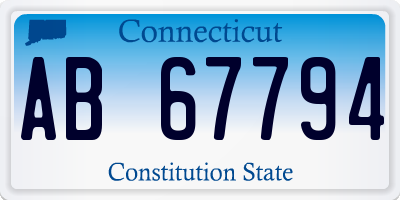 CT license plate AB67794