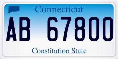 CT license plate AB67800