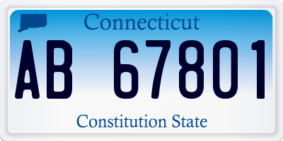 CT license plate AB67801